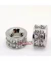 Tubo 14x8mm Agujero7mm con Swarovski, Plateado