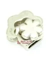 Cierre Flor 25mm Agujero 10x3mm, Plateado