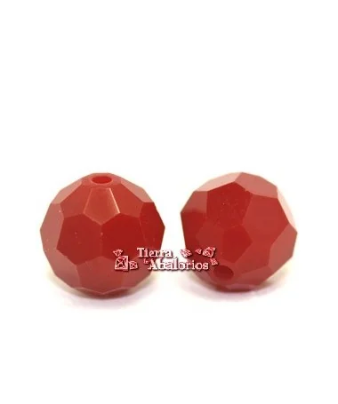 Bola Facetada Swarovski 8mm, Dark Red Coral Bola Facetada Swarovski 8mm, Dark Red Coral