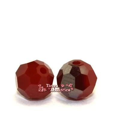 Bola Facetada Swarovski 6mm, Dark Red Coral Satin