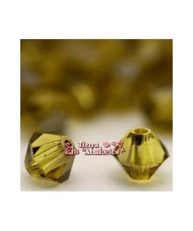 Tupi Swarovski 4mm, Light Topaz Satin