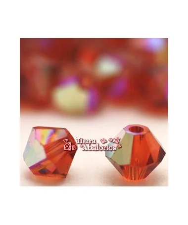 Tupi Swarovski 4mm, Indian Red AB