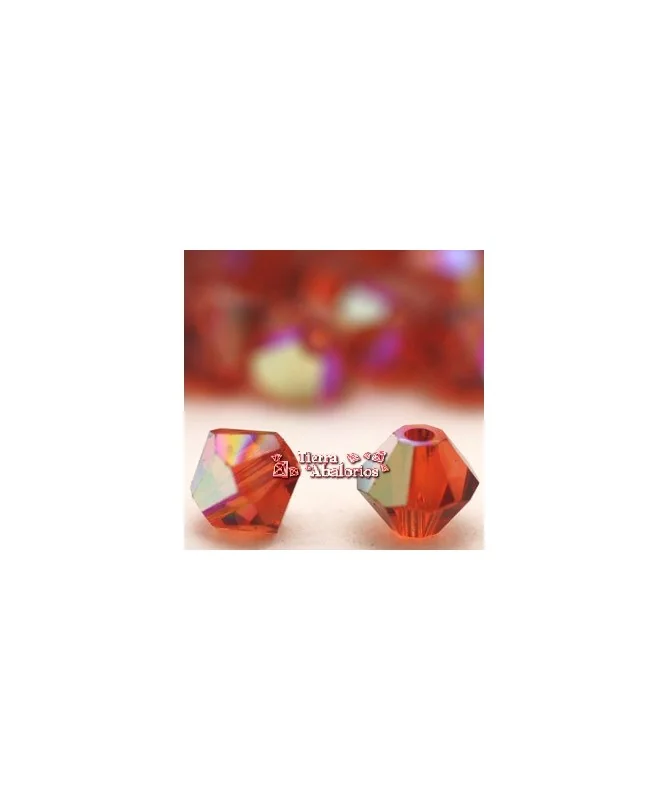 Tupi Swarovski 4mm, Indian Red AB