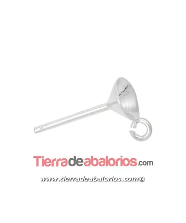 Pendiente Cono 5,5mm con Anilla, Plata de Ley