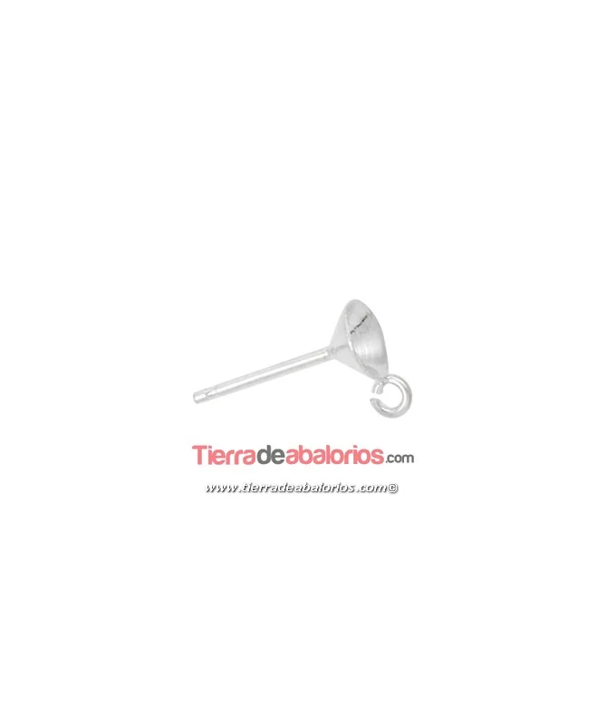 Pendiente Cono 5,5mm con Anilla, Plata de Ley Pendiente Cono 5,5mm con Anilla, Plata de Ley