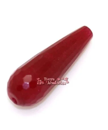 Agata Gota Facetada 28x11mm Agujero 1,2mm, Color Vino Agata Gota Facetada 28x11mm Agujero 1,2mm, Color Vino