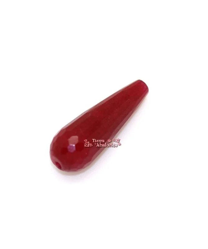 Agata Gota Facetada 28x11mm Agujero 1,2mm, Color Vino Agata Gota Facetada 28x11mm Agujero 1,2mm, Color Vino