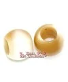 Resina Bola 20x16mm Agujero 10mm Beige con Blanco