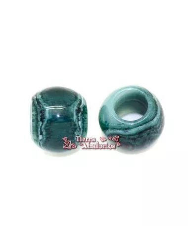 Resina Bola 20x16mm Agujero 10mm Verde Botella Veteado Resina Bola 20x16mm Agujero 10mm Verde Botella Veteado