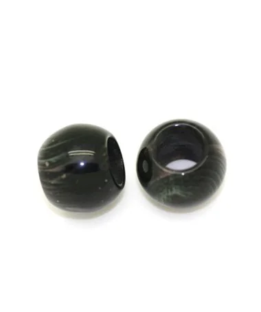 Resina Bola 20x16mm Agujero 10mm Negro Veteado