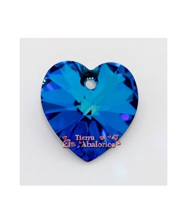 Corazón Swarovski 14mm, Bermuda Blue