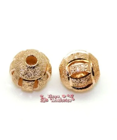 Bola Calada Brillo 8mm Agujero 2mm, Oro Rosa