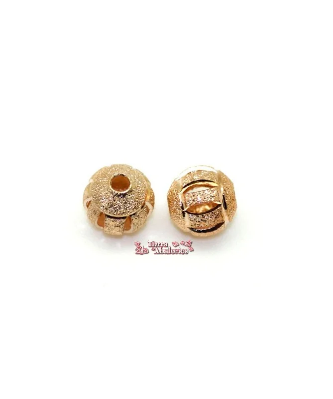 Bola Calada Brillo 8mm Agujero 2mm, Oro Rosa