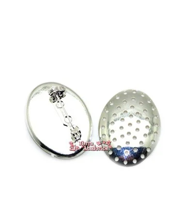 Imperdible Oval con Regadera 22x30mm, Plateado Imperdible Oval con Regadera 22x30mm, Plateado