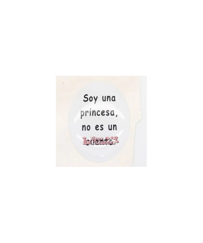 Adhesivo Oval 39x27mm Soy una princesa, no es cuento