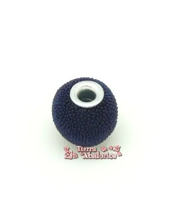 Bola Rellena de Bolitas 14mm Agujero 3mm Azul Marino