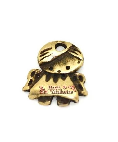 Colgante Angelito de la Guarda 19x17mm, Oro Viejo