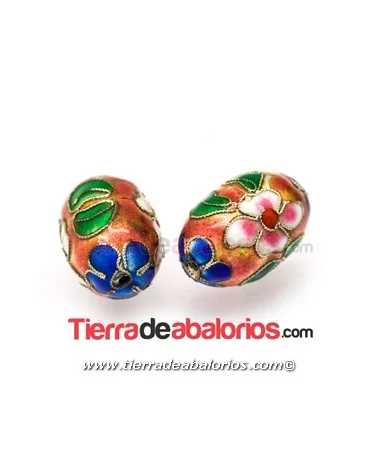 Cloisonné Melón 22x14mm Agujero 2mm, Rosa Palo