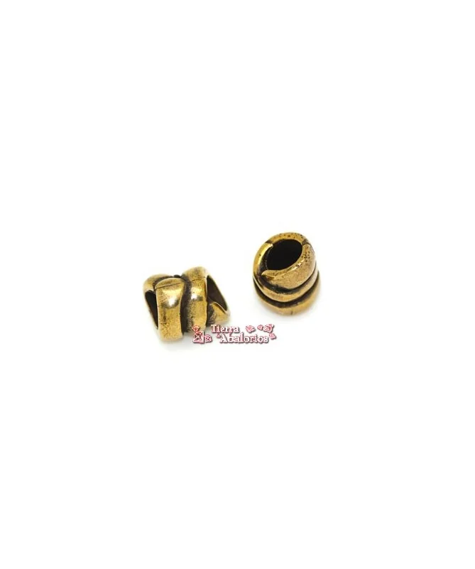 Canutillo Cuerda 12x10mm Agujero 6mm Oro Viejo