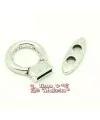Cierre Aro 26x22mm Agujero 10x2mmm con Trabilla, Plateado