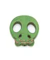 Calavera Howlita Plana 21x19mm Agujero 1,5mm, Verde
