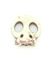 Calavera Howlita Plana 21x19mm Agujero 1,5mm, Blanca