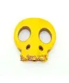 Calavera Howlita Plana 21x19mm Aguejro 1,5mm Amarillo