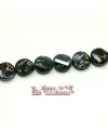 Cristal Botón Facetado 14x6mm Agujero 1,2mm, Negro