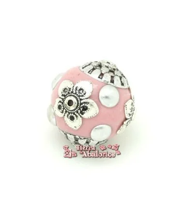 Bola Metálica Esmaltada 19mm Agujero 1,5mm Rosa