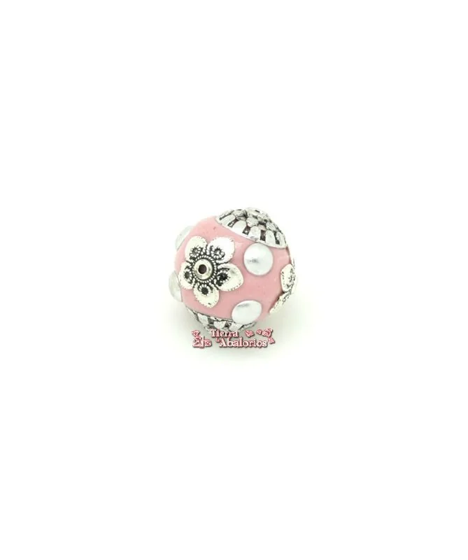 Bola Metálica Esmaltada 19mm Agujero 1,5mm Rosa