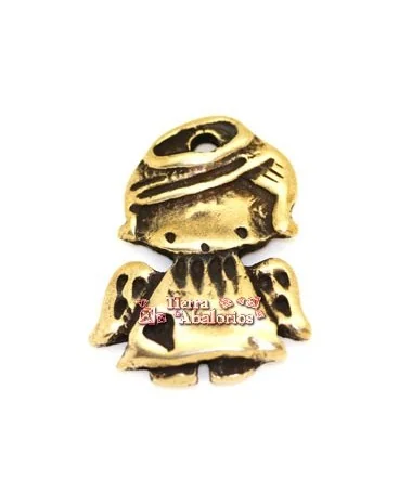 Colgante Angela de la Guarda 40x30mm, Oro Viejo