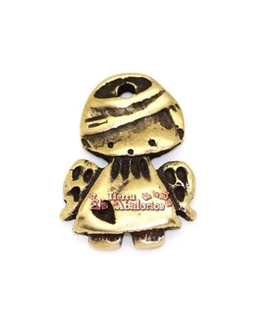 Colgante Angel de la Guarda 38x28mm, Oro Viejo