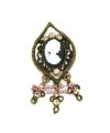 Imperdible Camafeo 32x24mm con Strass, Oro Viejo