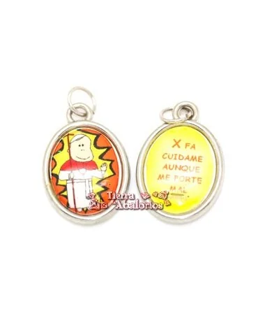 Medalla 22x18mm XFa Cuidame Aunque Me Porte Mal, Plateada