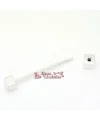 Piercing Largo 28mm Tope Cubo 5mm, Plateado