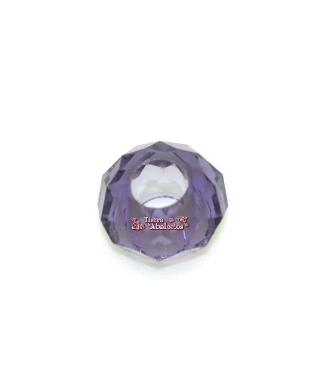 Facetada Rondel 14x8mm Agujero 6mm Violeta