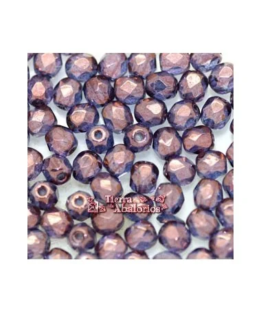 Facetada 4mm Purple Velvet Irisado Cobre