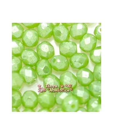 Facetada 4mm Pistacho Mate Brillo
