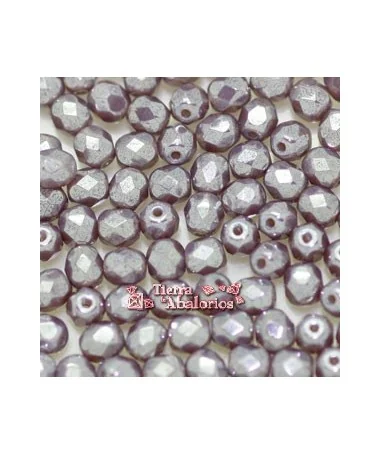 Facetada 4mm Malva Mate Brillo