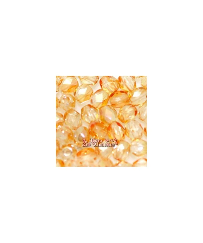 Facetada 4mm Light Peach Brillo