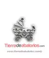 Colgante Cochecito Bebé 20x18mm, Plateado