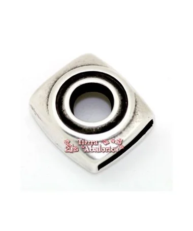 Entrepieza 19x16mm Pasador13x3mm con Agujero Centro Plateada Entrepieza 19x16mm Pasador13x3mm con Agujero Centro Plateada