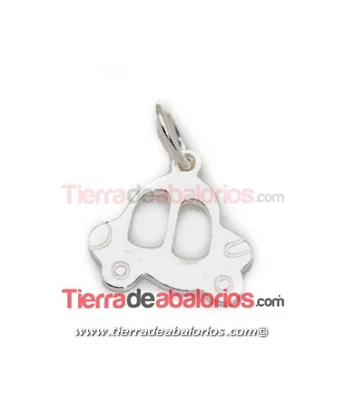 Colgante Coche 15x12mm con Anilla, Plata de Ley Colgante Coche 15x12mm con Anilla, Plata de Ley