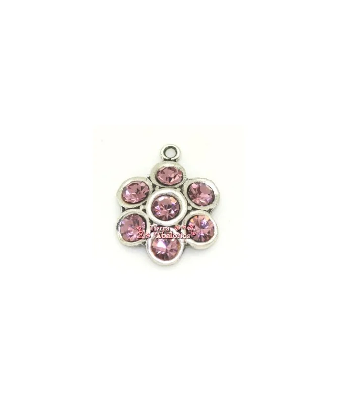 Colgante Flor17mm con Swarovski Light Amatista, Plateado Colgante Flor17mm con Swarovski Light Amatista, Plateado