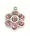 Colgante Flor17mm con Swarovski Light Amatista, Plateado