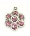 Colgante Flor14mm con Swarovski Light Amethyst, Plateado