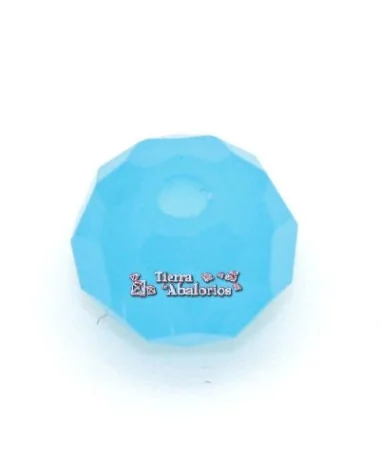 Bola Rondel Facetada 8x6mm Caribe Blue