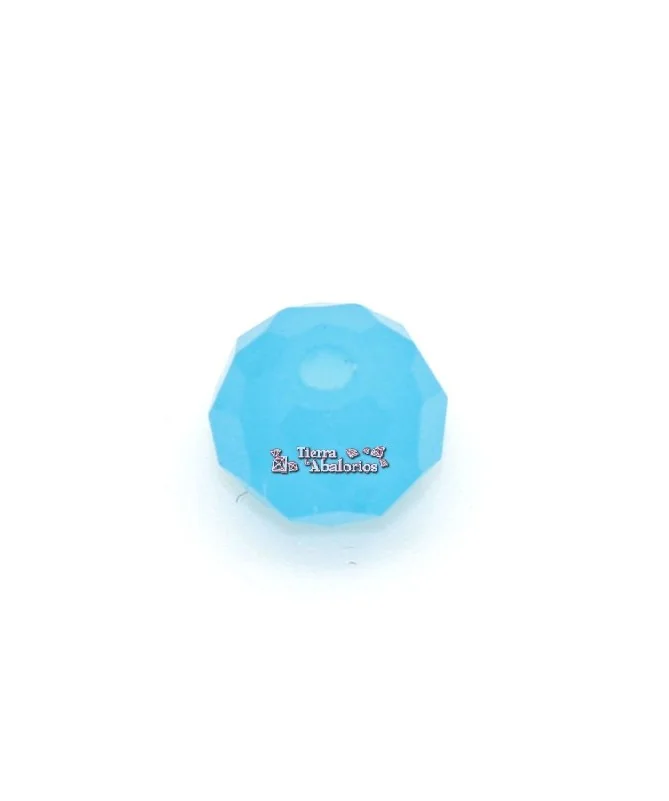 Bola Rondel Facetada 8x6mm Caribe Blue