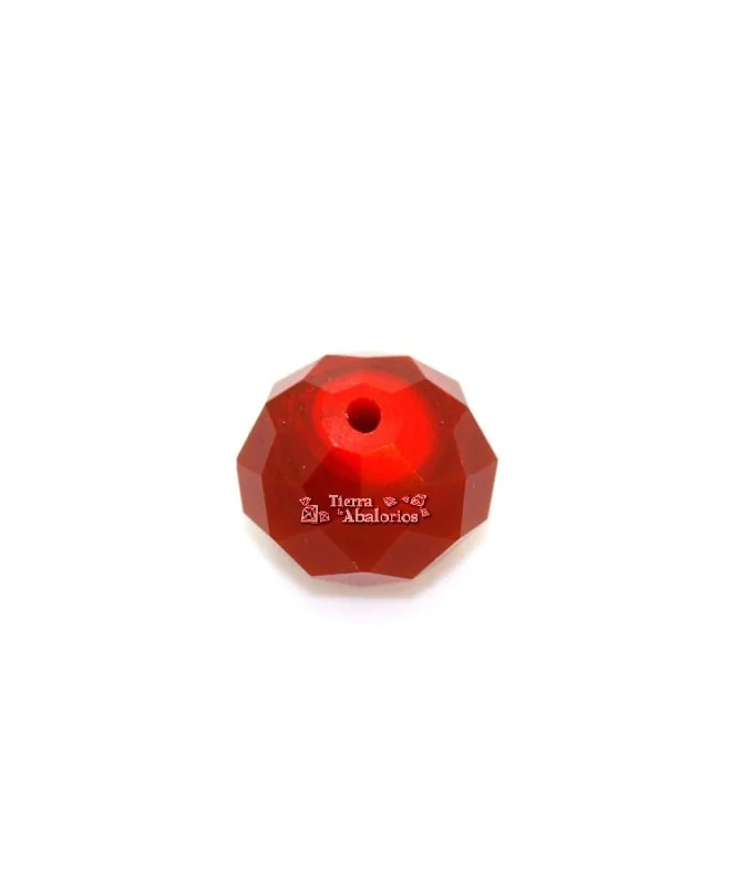 Bola Rondel Facetada 12x9mm Agujero 1mm, Granate