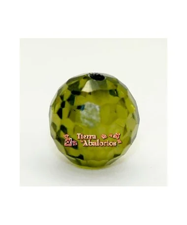 Circonita Bola Facetada 8mm Agujero 0,8mm, Olivine Circonita Bola Facetada 8mm Agujero 0,8mm, Olivine